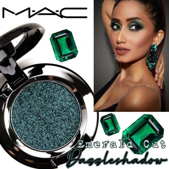 MAC Dazzleshadow Metallic Eyeshadow- Emerald Cut - Shimmering Dark Green - Picture 14 of 17